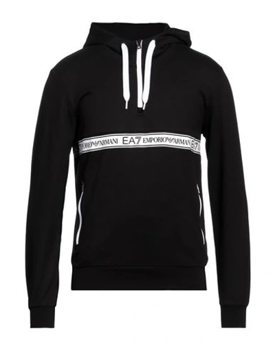 Shop Ea7 Man Sweatshirt Black Size M Cotton, Elastane
