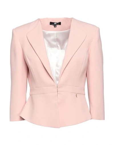 Shop Divedivine Woman Blazer Blush Size 12 Polyester In Pink