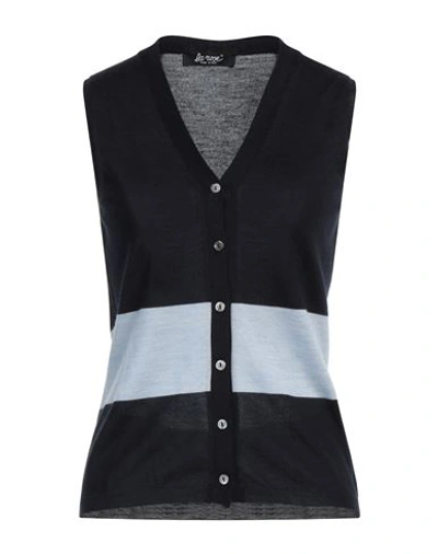 La Rose Woman Cardigan Midnight Blue Size 4 Cashmere, Silk In Blue