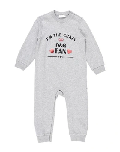 Shop Dolce & Gabbana Newborn Boy Baby Jumpsuits & Overalls Light Grey Size 3 Cotton, Synthetic Fibers, Wo