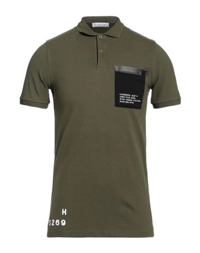 Shop Manuel Ritz Man Polo Shirt Military Green Size S Cotton, Elastane