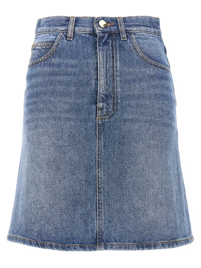 Shop Chloé Denim Mini Skirt Skirts Blue