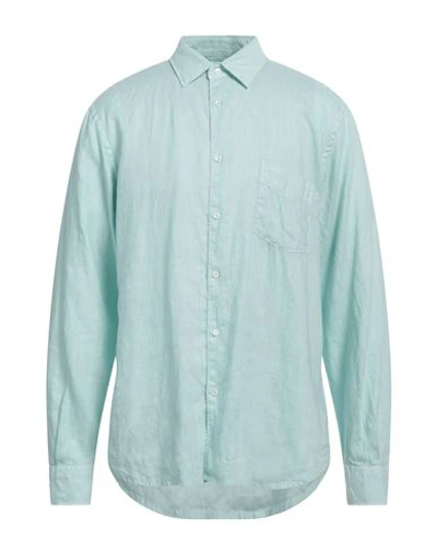 Shop Aspesi Man Shirt Sky Blue Size 17 Linen