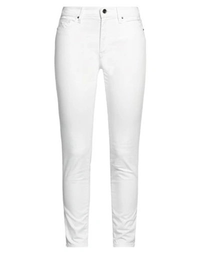 Shop Armani Exchange Woman Pants White Size 32 Cotton, Elastane