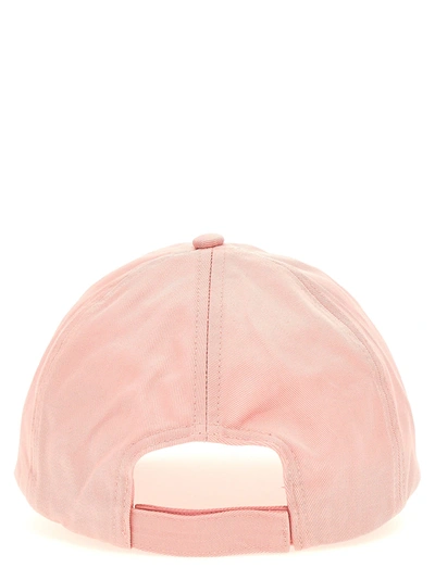 Shop Ganni Logo Embroidery Cap Hats Pink