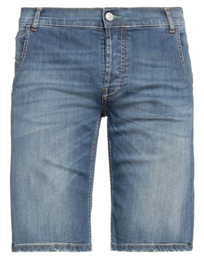 Shop Grey Daniele Alessandrini Man Denim Shorts Blue Size 33 Cotton, Elastane