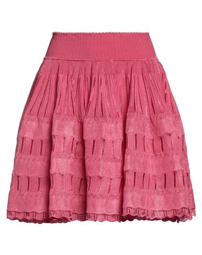 Shop Alaïa Woman Mini Skirt Fuchsia Size 6 Viscose, Polyamide, Elastane In Pink