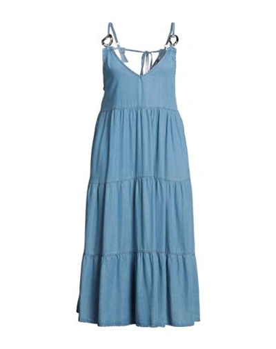 Patrizia Pepe Woman Midi Dress Blue Size 4 Lyocell In Blue