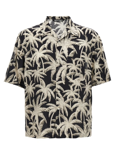 Shop Palm Angels Palms Shirt, Blouse White/black