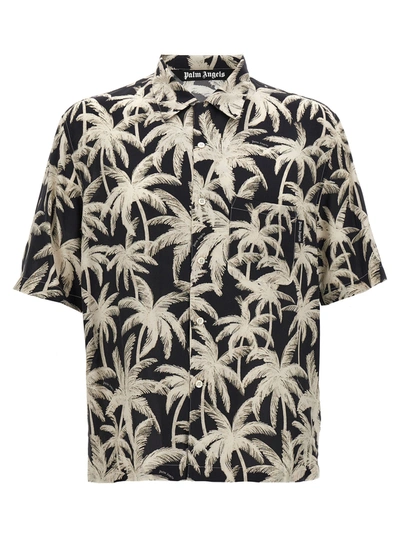 Shop Palm Angels Palms Shirt, Blouse White/black