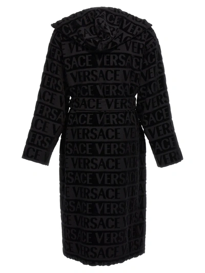 Shop Versace Home Versace Allover Towels Black