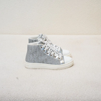 Pre-owned Dior High Top Oblique Glittery Children's Sneakers, 32