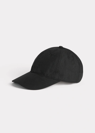 Totême Contrast-stitch Cotton Cap Black In Black