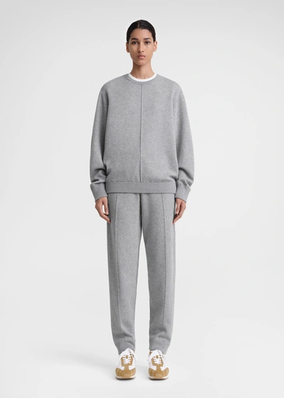 Shop Totême Cotton Cashmere Sweatshirt Grey Melange