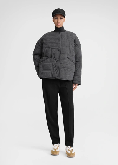 Totême Quilted Jersey Jacket Charcoal Melange In Charcoal Melange