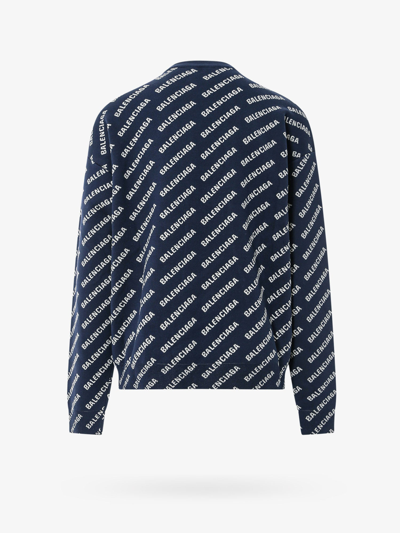 Shop Balenciaga Man Sweater Man Blue Knitwear