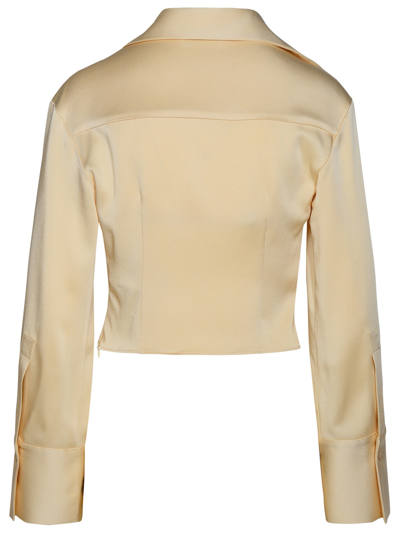 Shop Blumarine Woman  Ivory Acetate Blend Shirt In Cream