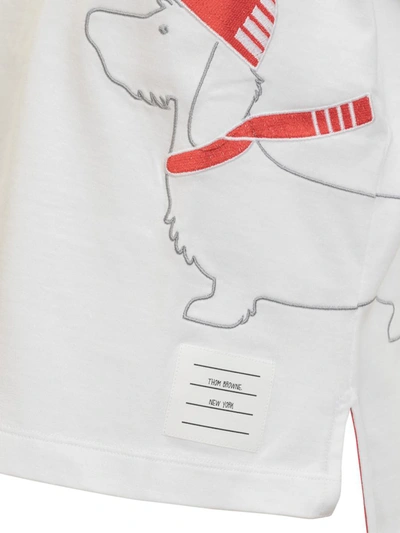 Thom Browne Cotton Crew Neck T-shirt With Graphic Print In White