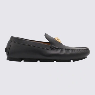 Shop Versace Flat Shoes Black