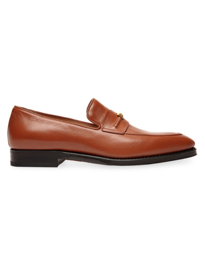 Shop Bally Men's Slator Leather Loafers In Cuero