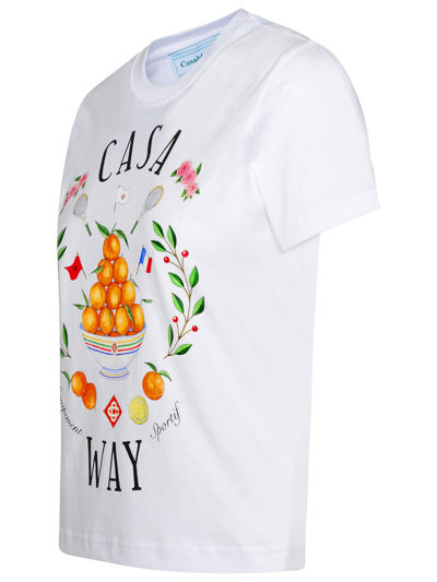 Shop Casablanca Woman  'casa Way' White Organic Cotton T-shirt