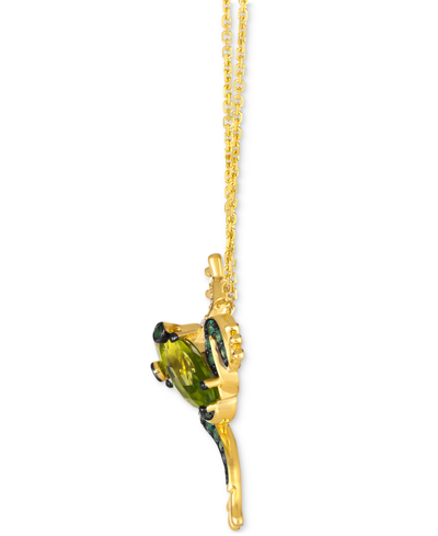 Le Vian Multi-gemstone (2-1/5 Ct. T.w.) & Nude Diamond (1/20 Ct. T.w.) Frog Adjustable 19" Necklace In 14k G In No Color