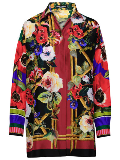 Shop Dolce & Gabbana Woman  Multicolor Silk Shirt