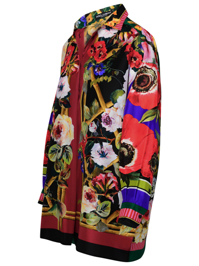 Shop Dolce & Gabbana Woman  Multicolor Silk Shirt