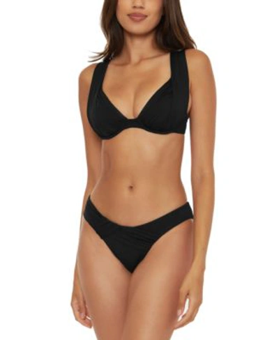 Shop Becca Womens Color Coder Convertible Underwire Bikini Top Bottoms In Black