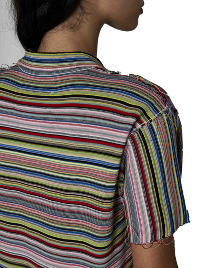 Shop Maison Margiela Polo Shirt In Stripes Color Mix