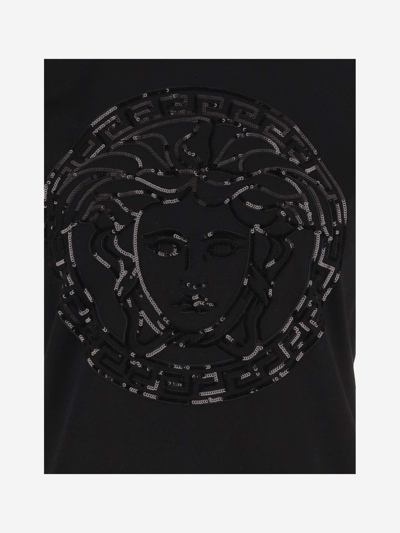 Shop Versace Cotton T-shirt With Logo In Black