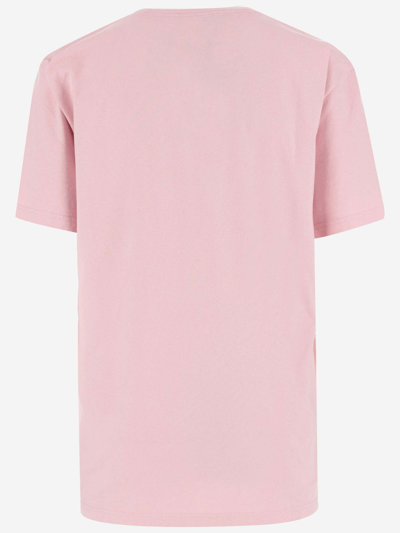 Shop Versace Cotton T-shirt With Logo In Pink