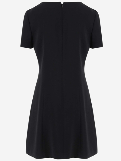 Shop Versace Stretch Cady Mini Dress In Black