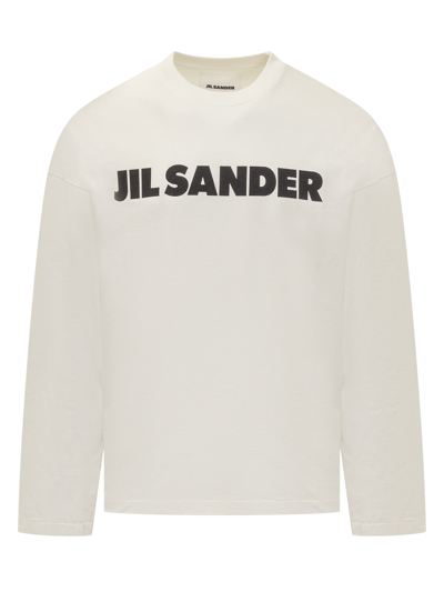 Shop Jil Sander T-shirt With Logo In Porcelain