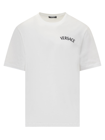 Shop Versace Milano Stamp T-shirt In Bianco