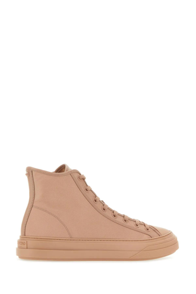 Shop Valentino Powder Pink Fabric Sneakers