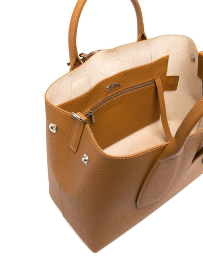Shop Longchamp Roseau Handbag M In Brown
