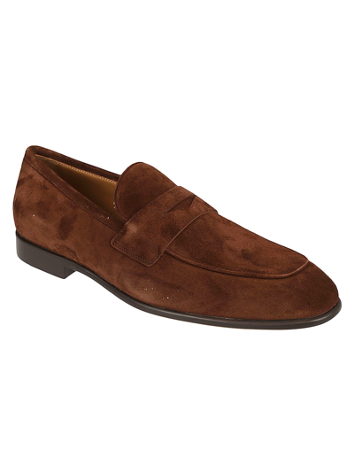 Shop Ferragamo Classic Loafers In Cocoa Brown