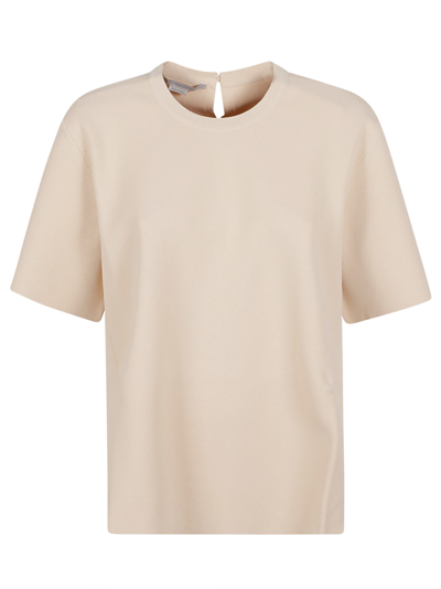 Shop Stella Mccartney Compact Knit Iconic Top In Magnolia