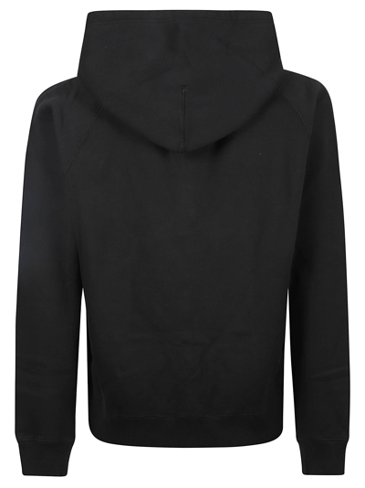 Shop Tom Ford Plain Zipped Hoodie In Black