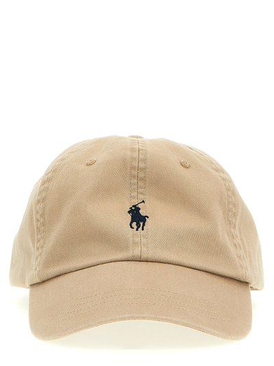 Shop Polo Ralph Lauren Logo Embroidery Cap In Beige