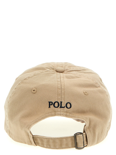Shop Polo Ralph Lauren Logo Embroidery Cap In Beige