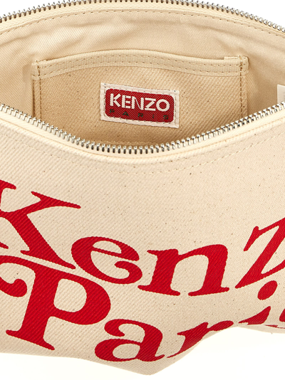 Shop Kenzo Utility Clutch In Beige