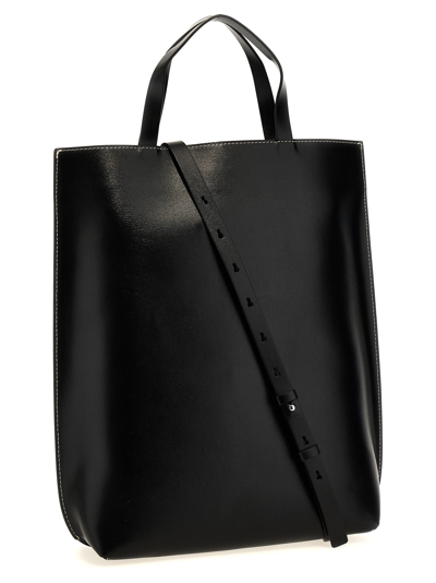 Shop Ganni Banner Medium Shopping Bag In Black
