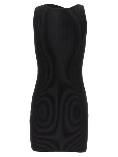 Shop Coperni Knitted Cut-out Mini Dress In Black