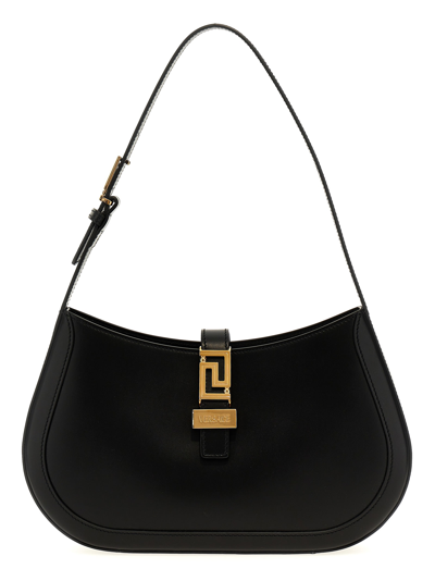 Versace Greca Goddess Small Shoulder Bag In Black