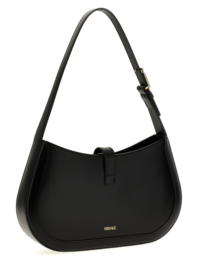Versace Greca Goddess Small Shoulder Bag In Black