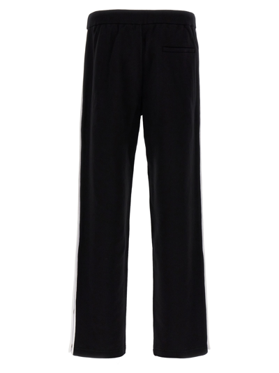 Dsquared2 Logo Tape Wide-leg Track Pants In White/black
