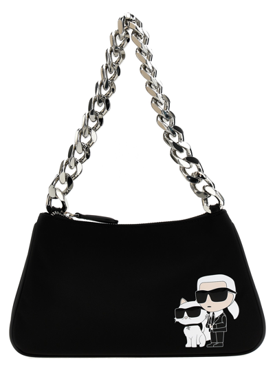 Shop Karl Lagerfeld Ikonik 2.0 Shoulder Bag In Black