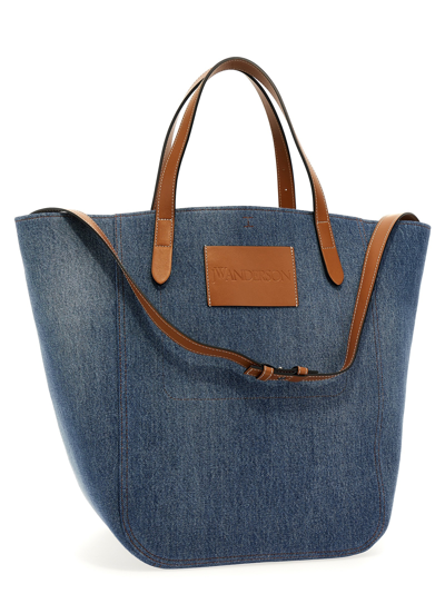 Shop Jw Anderson Belt Tote Cabas Shopping Bag In Blue